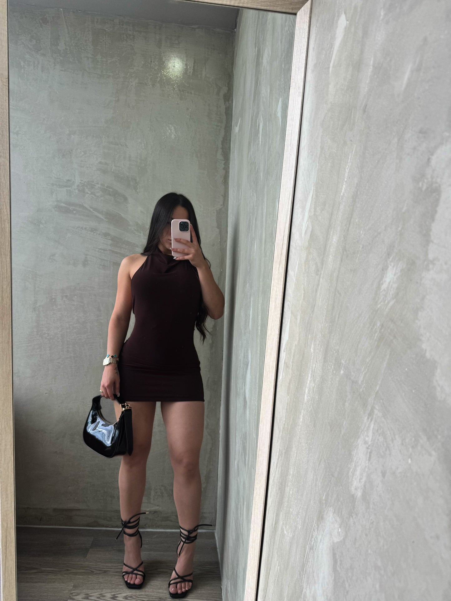 Brown Halter Dress