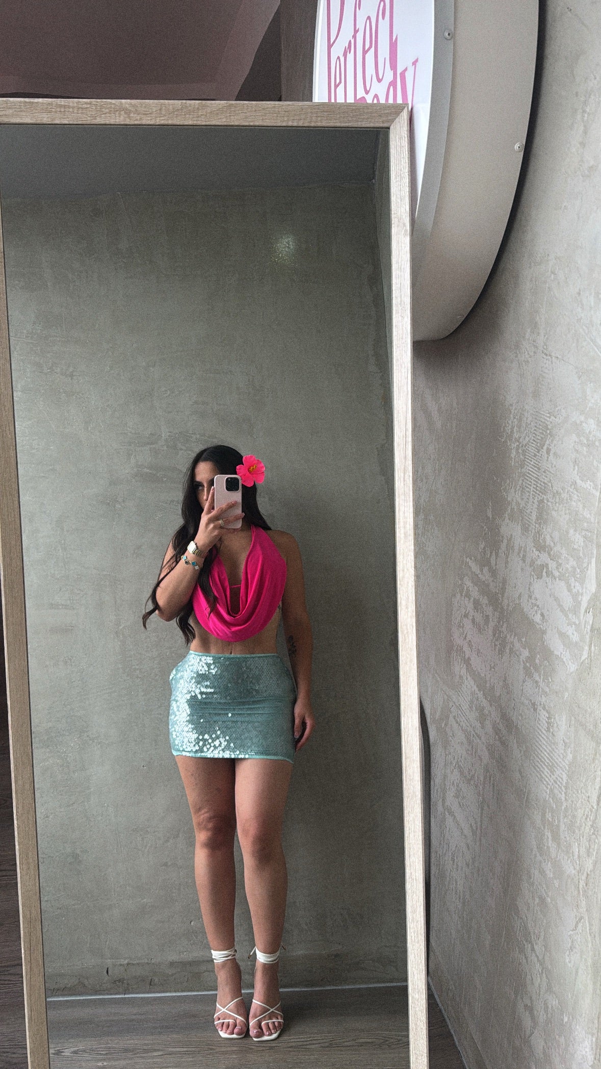Mint Sequin Skirt