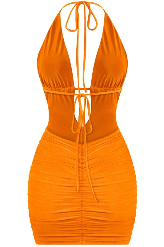 Orange Halter Dress