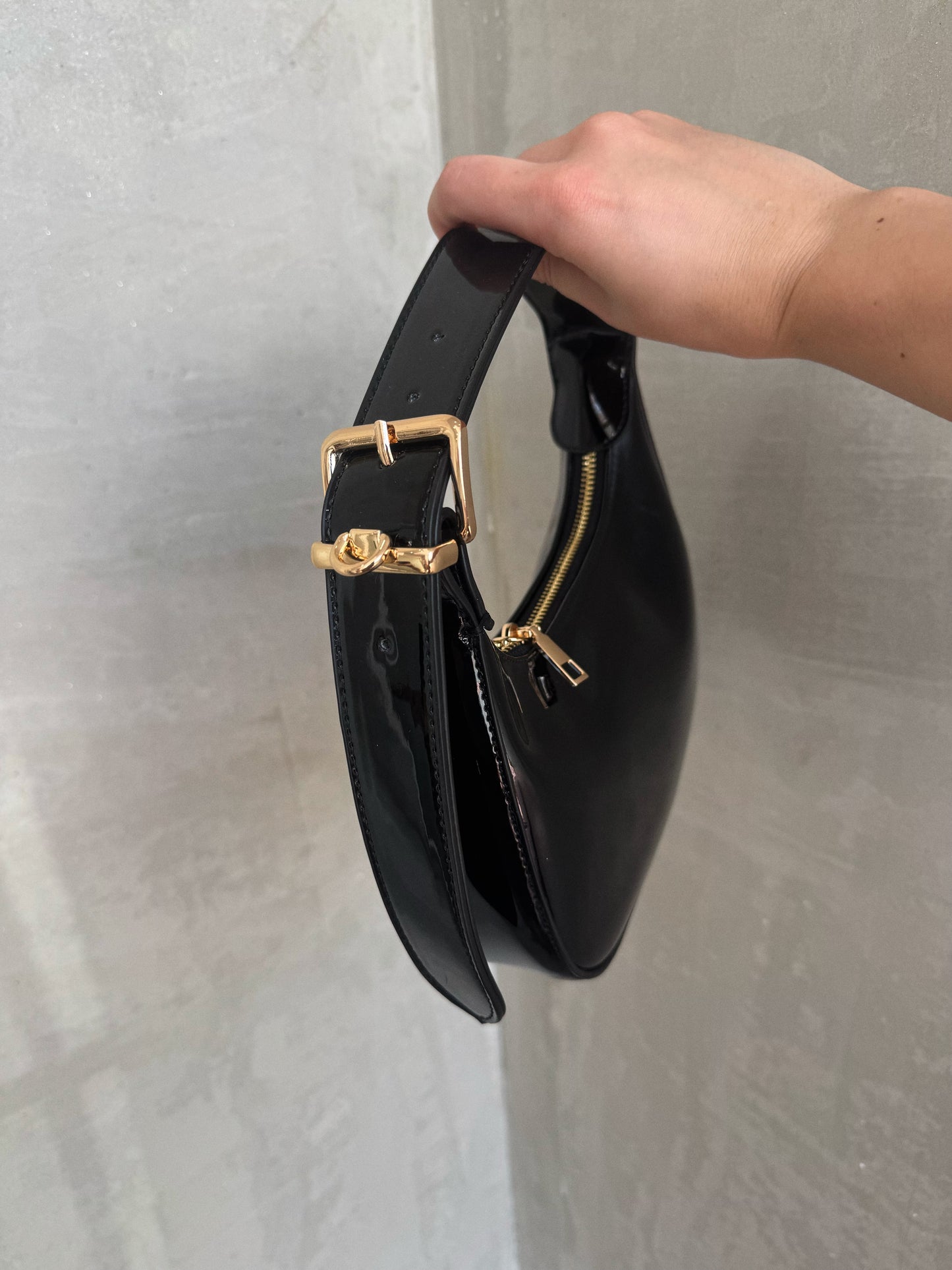 Black Leather Shoulder Bag