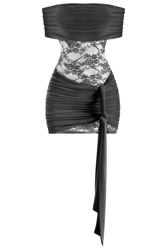 Black Off Shoulder Lace Dress