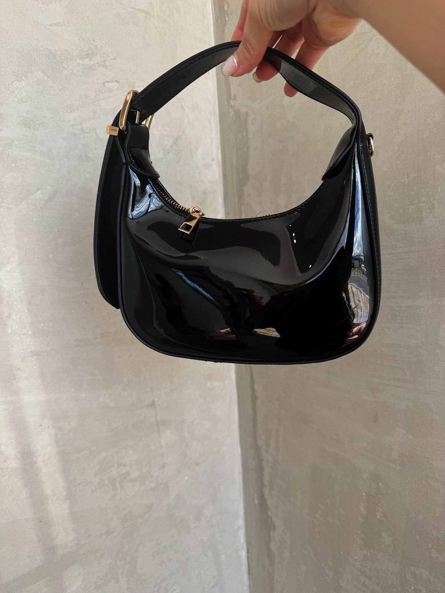 Black Leather Shoulder Bag