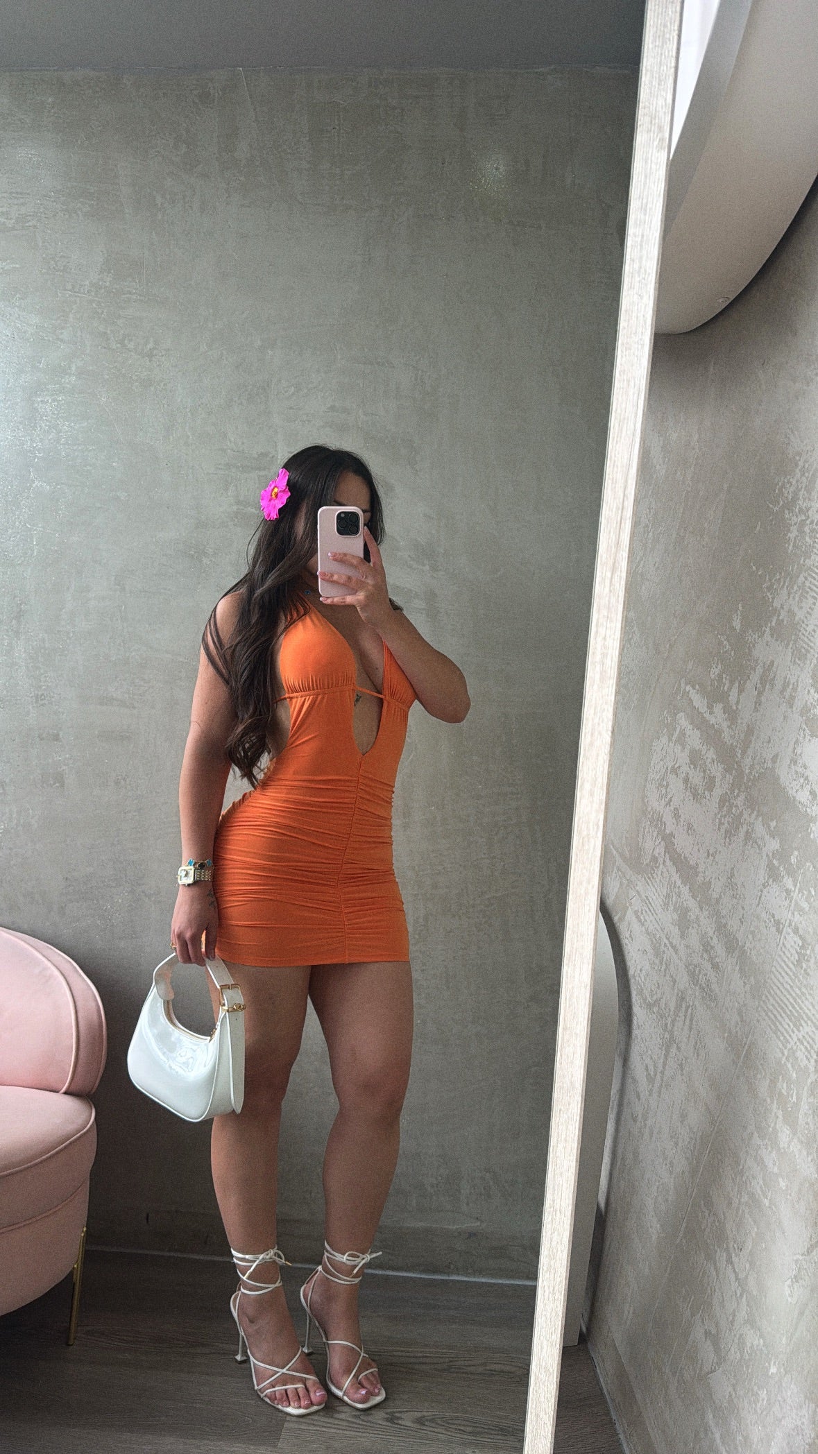 Orange Halter Dress