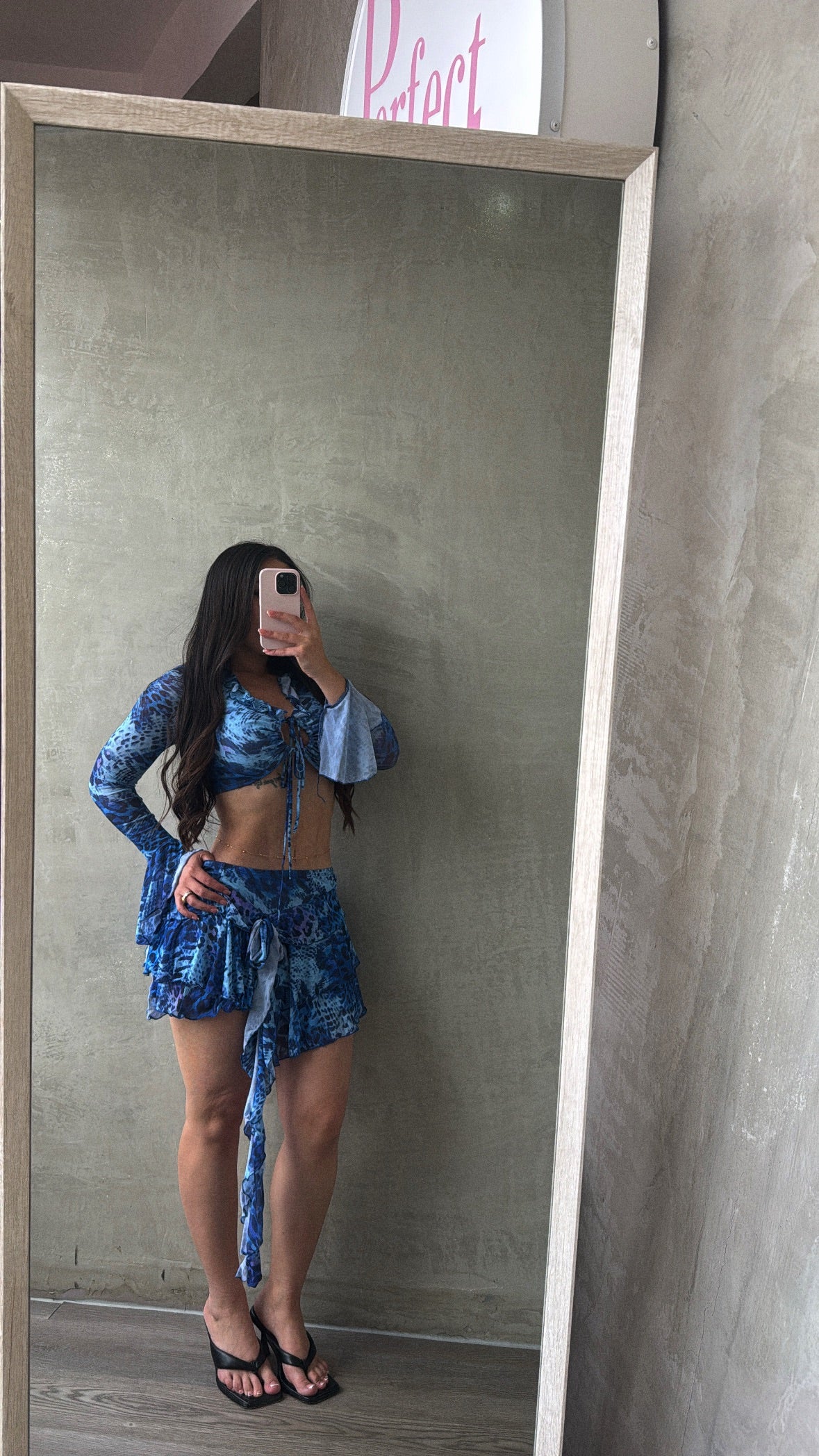 Royal Blue Animal Print Skirt Set