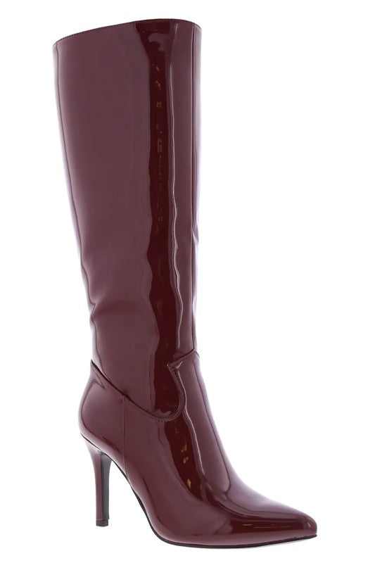 Cherry Leather Boots