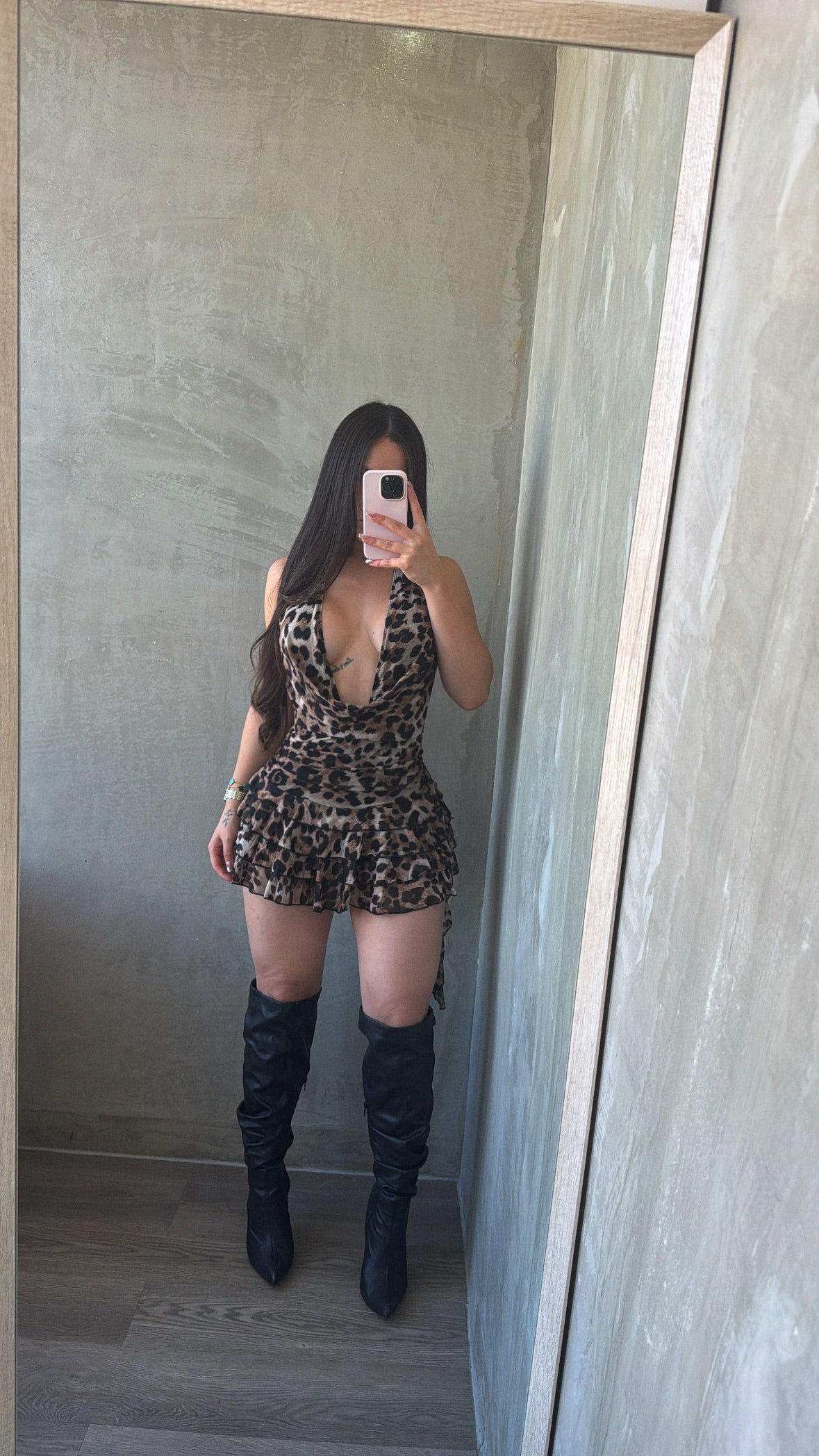 Animal Print Halter Dress