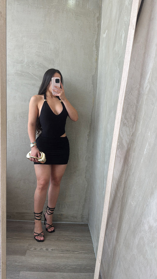 Black Twisted CutOut Dress
