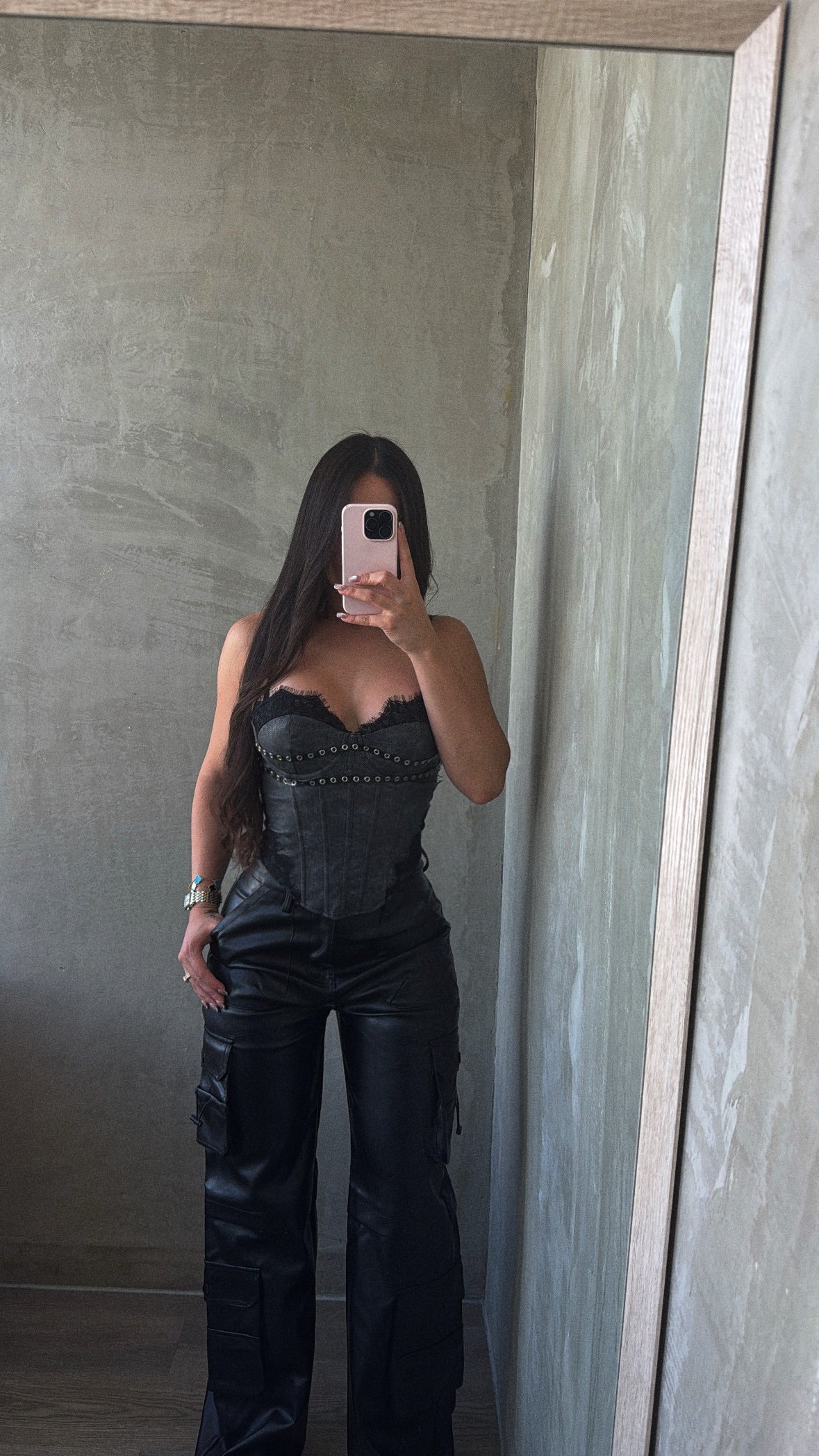 Gray/Black Corset