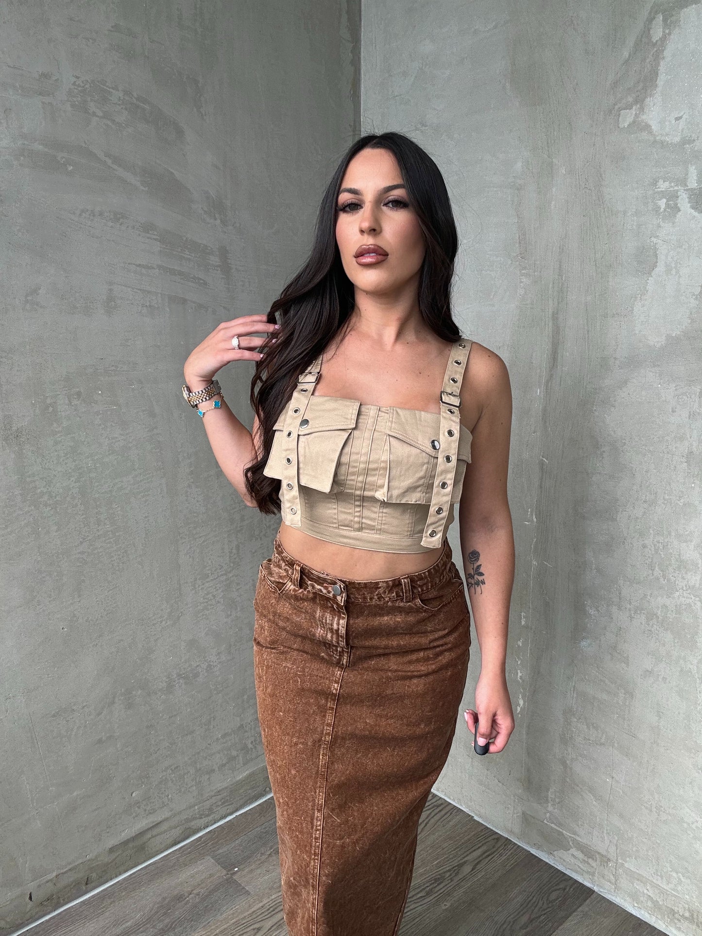 Beige Cargo Top