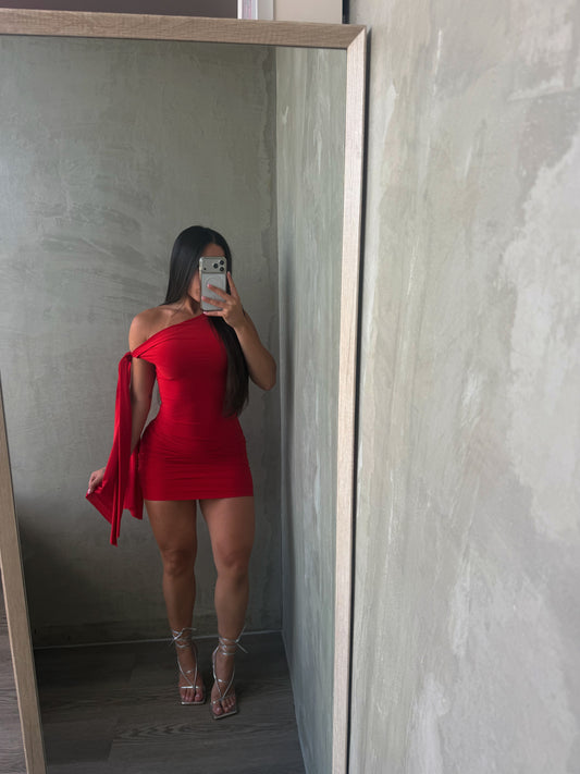 Red Off Shoulder Dress