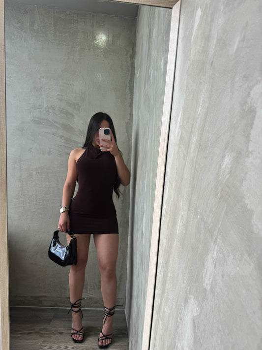 Brown Halter Dress