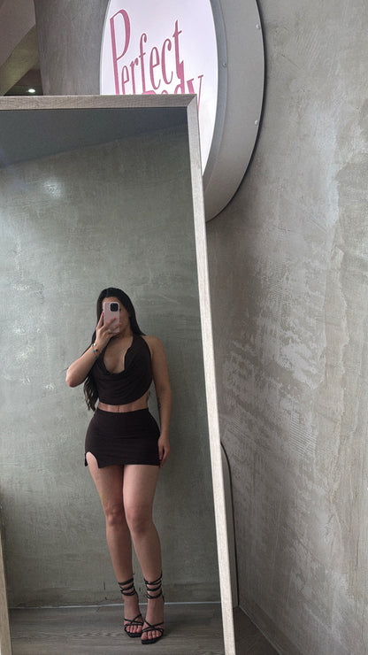 Brown Skirt Set
