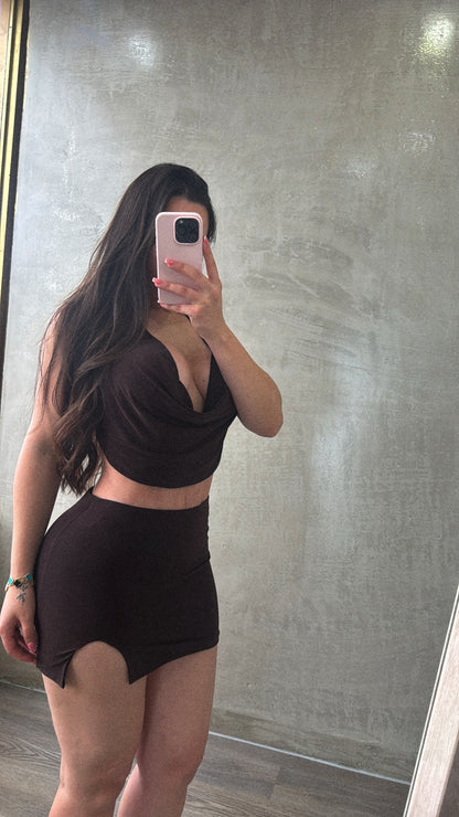 Brown Skirt Set