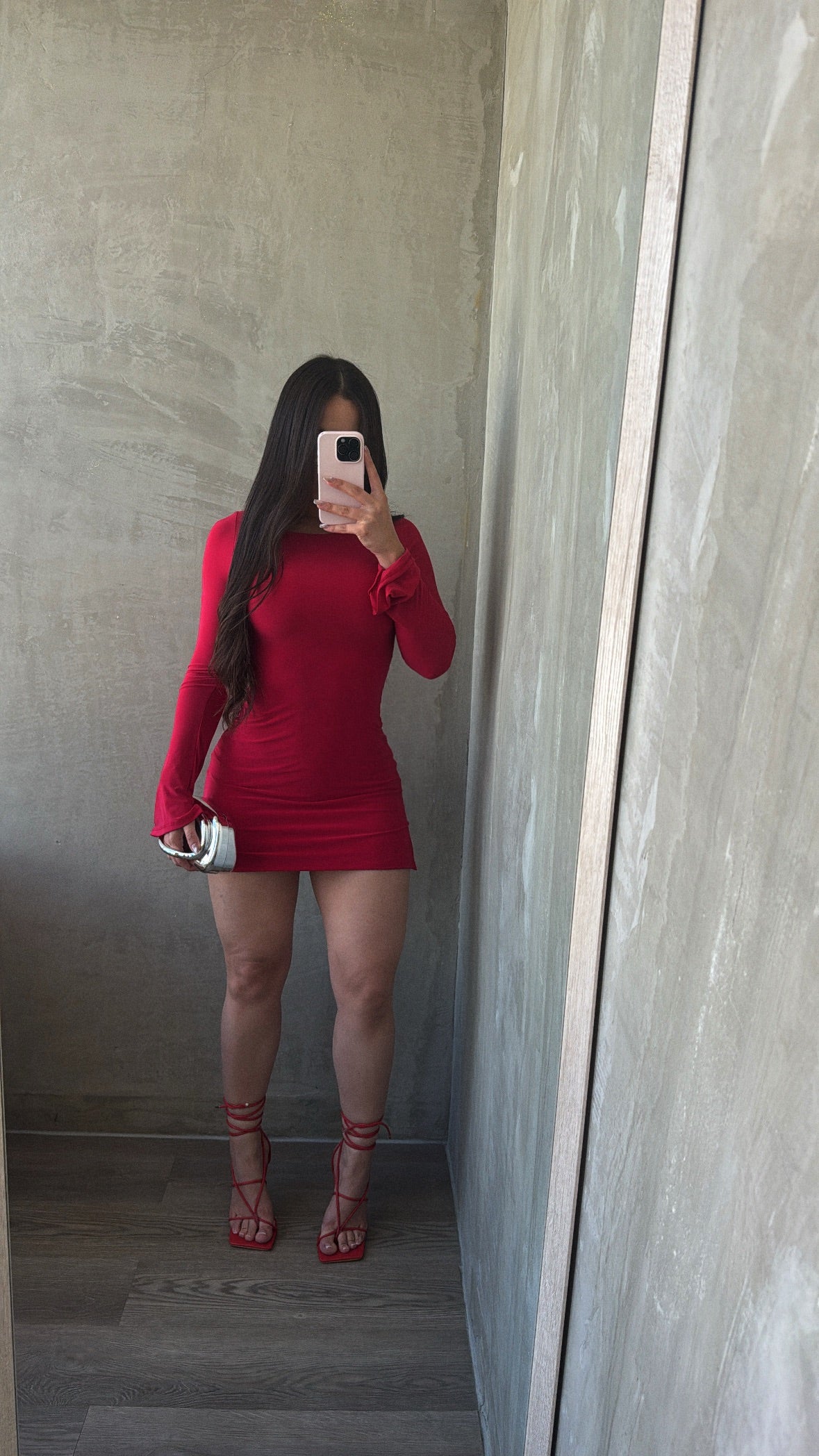 Red Long Sleeve Dress
