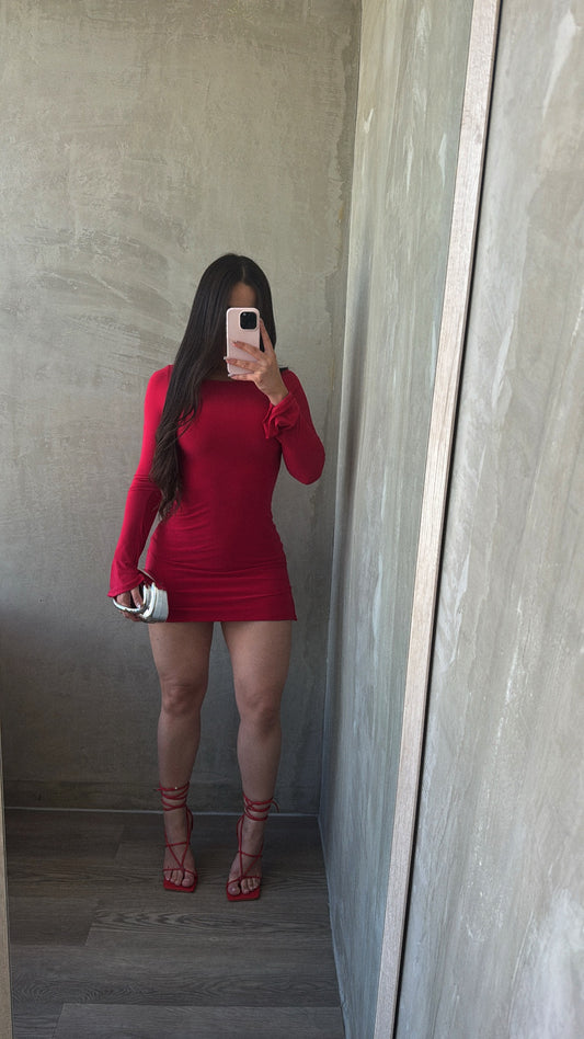 Red Long Sleeve Dress