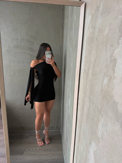 Black Off Shoulder Dress RESTOCK
