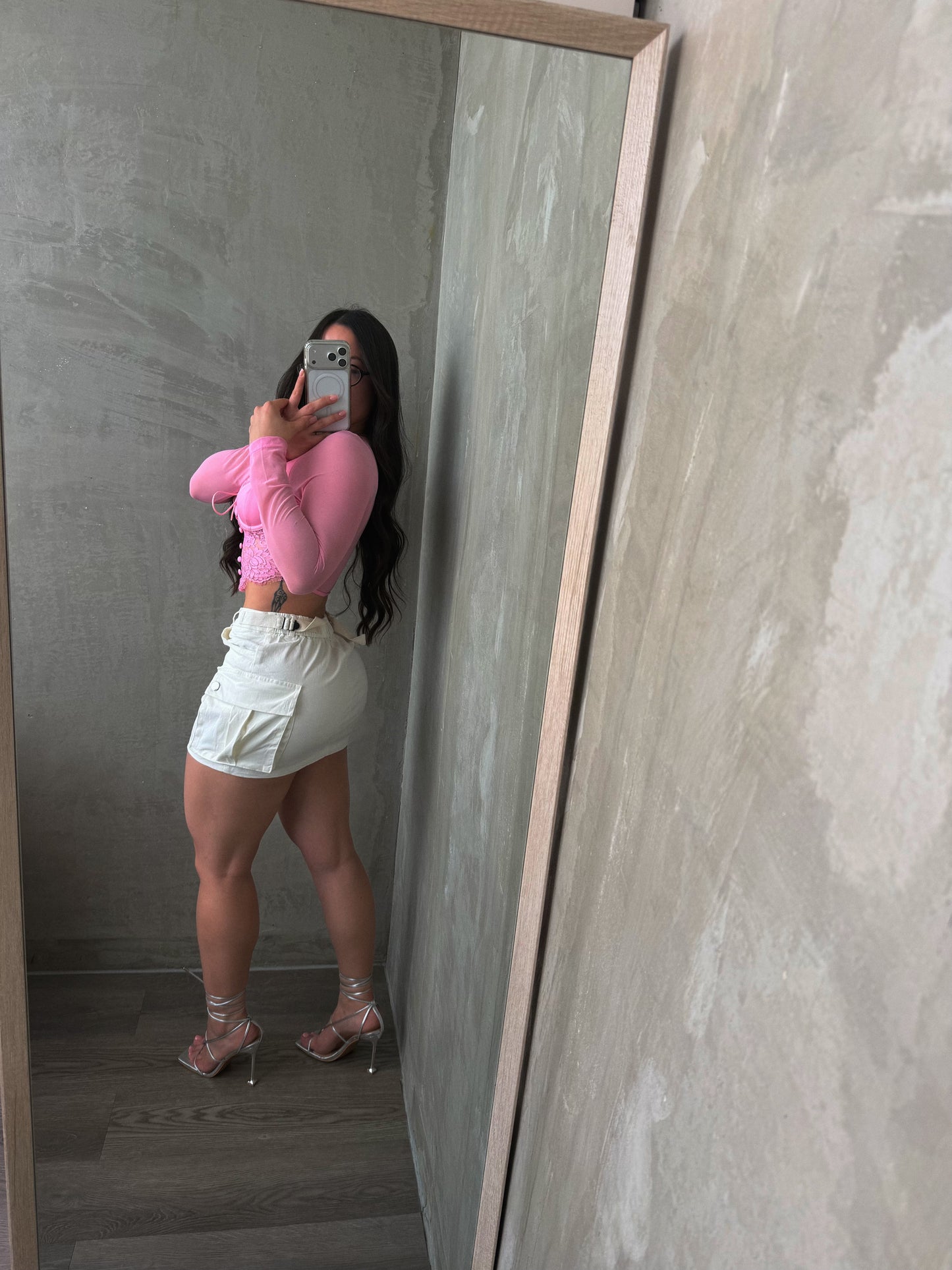 White Denim Skirt