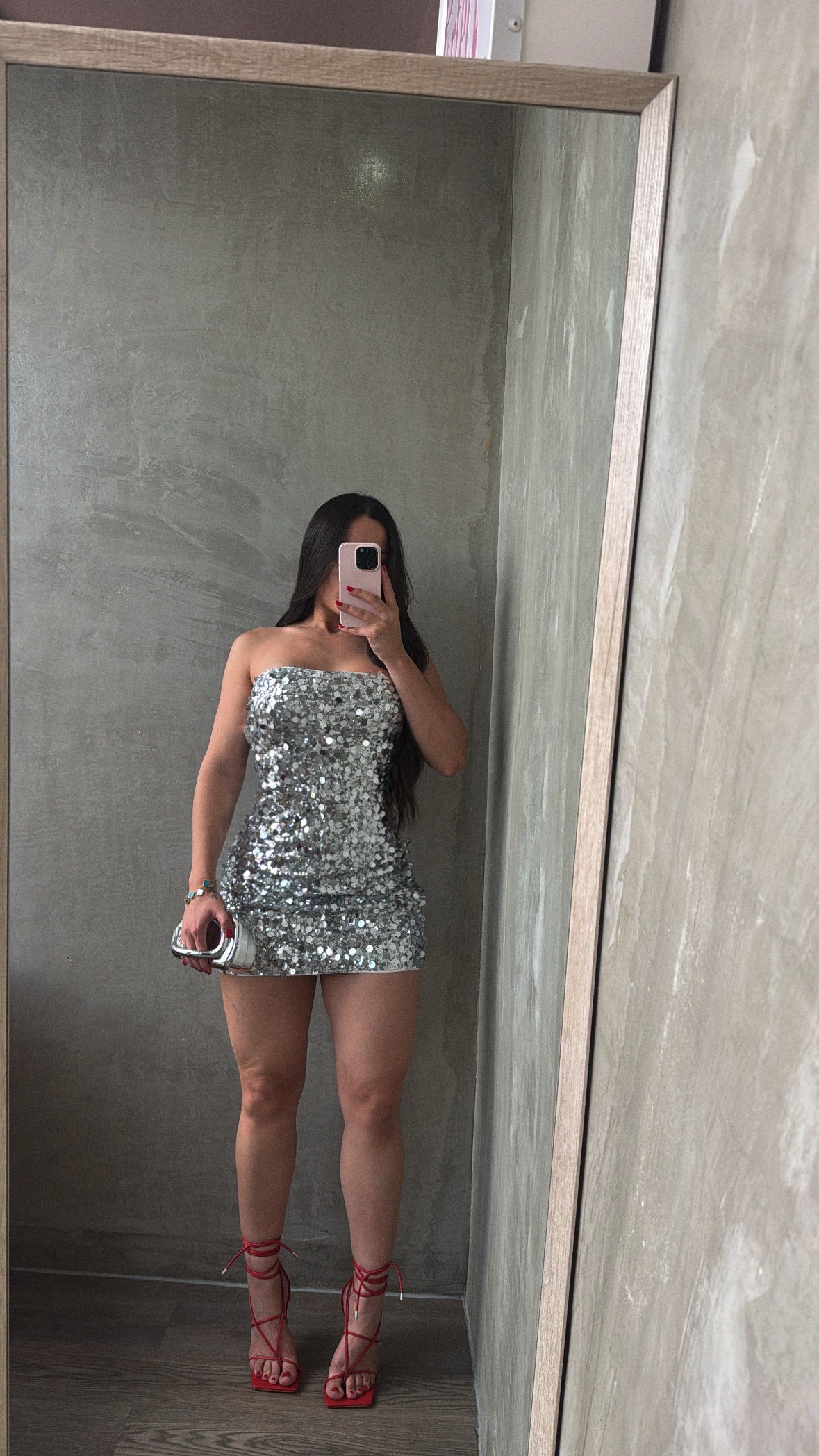Silver Sequin Dress