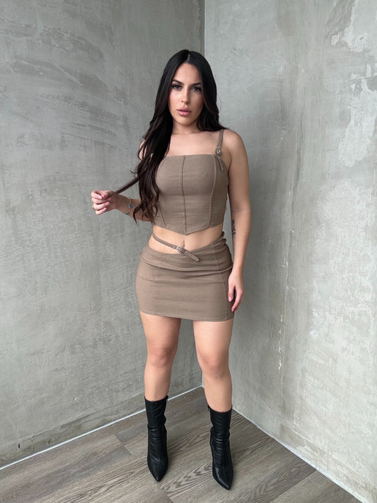 Mocha Skirt Set