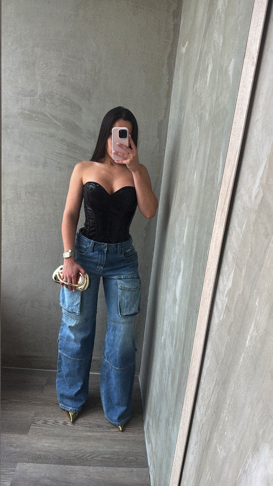 Mid Rise Cargo Denim RESTOCK