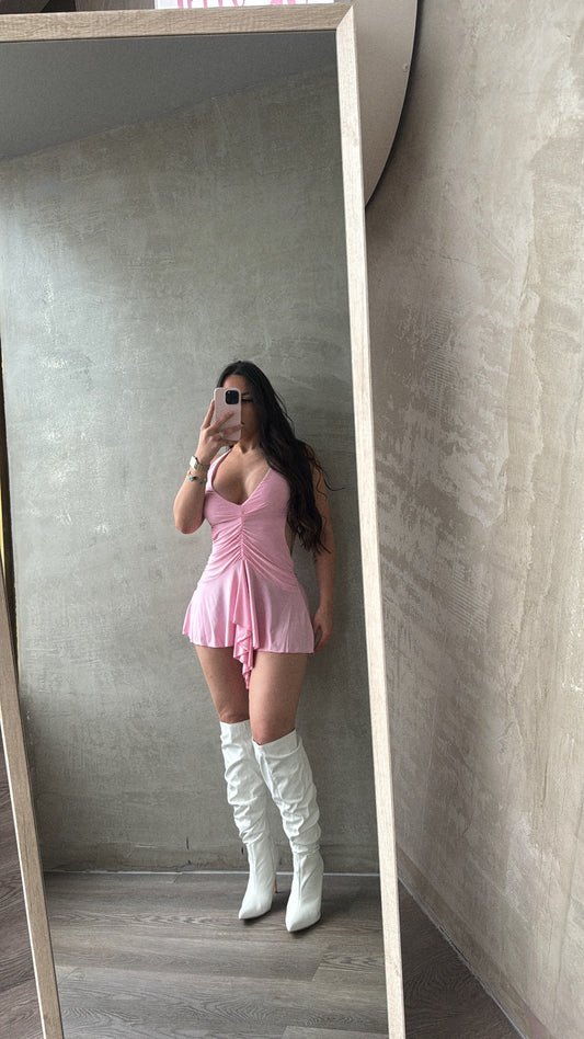 Light Pink Halter Dress