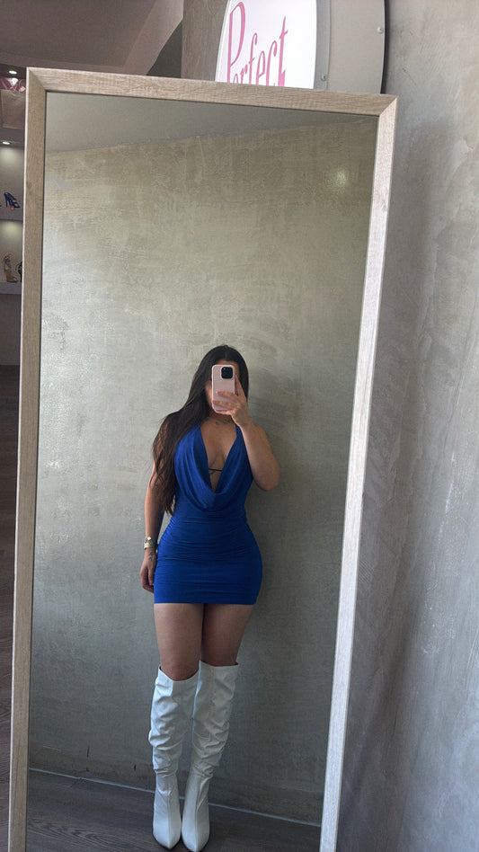 Royal Blue Halter Dress