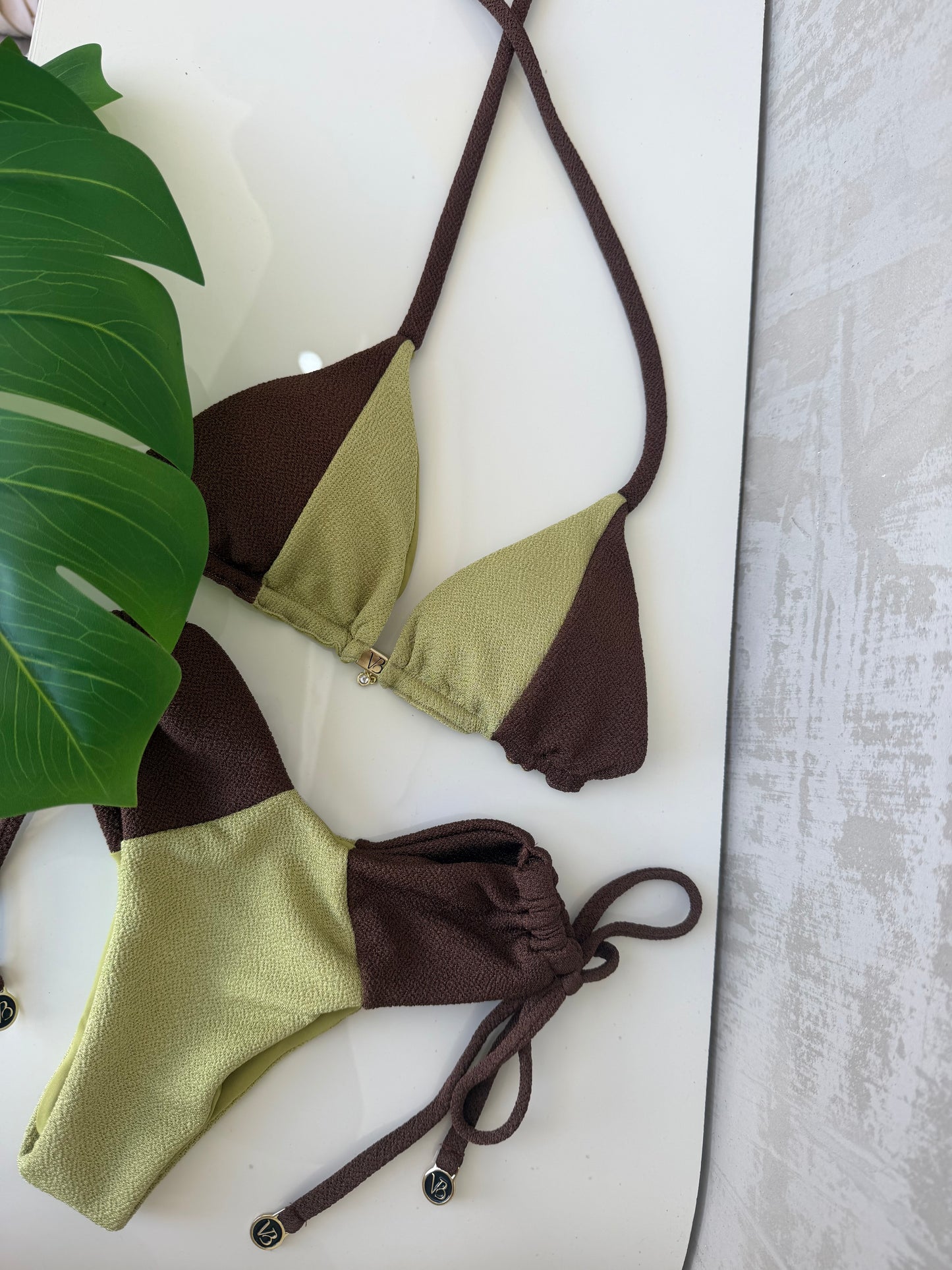 Olive Green & Brown Bikini