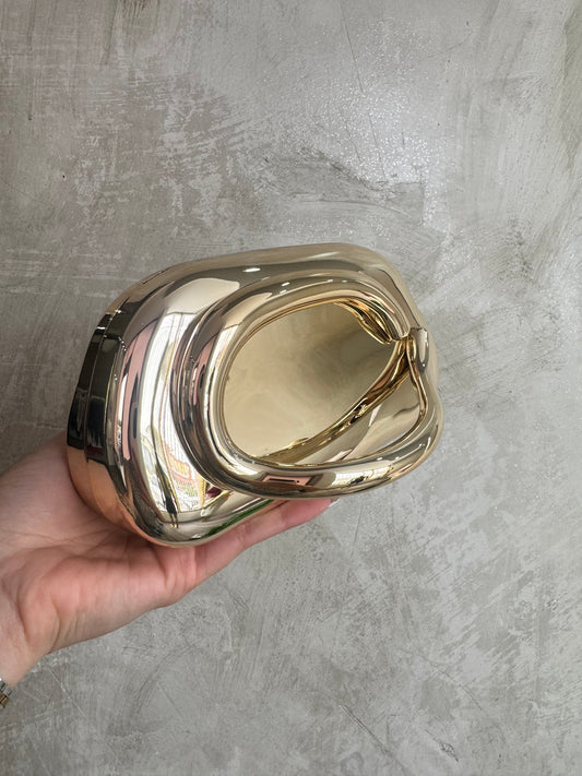 Gold Metal Handle Clutch