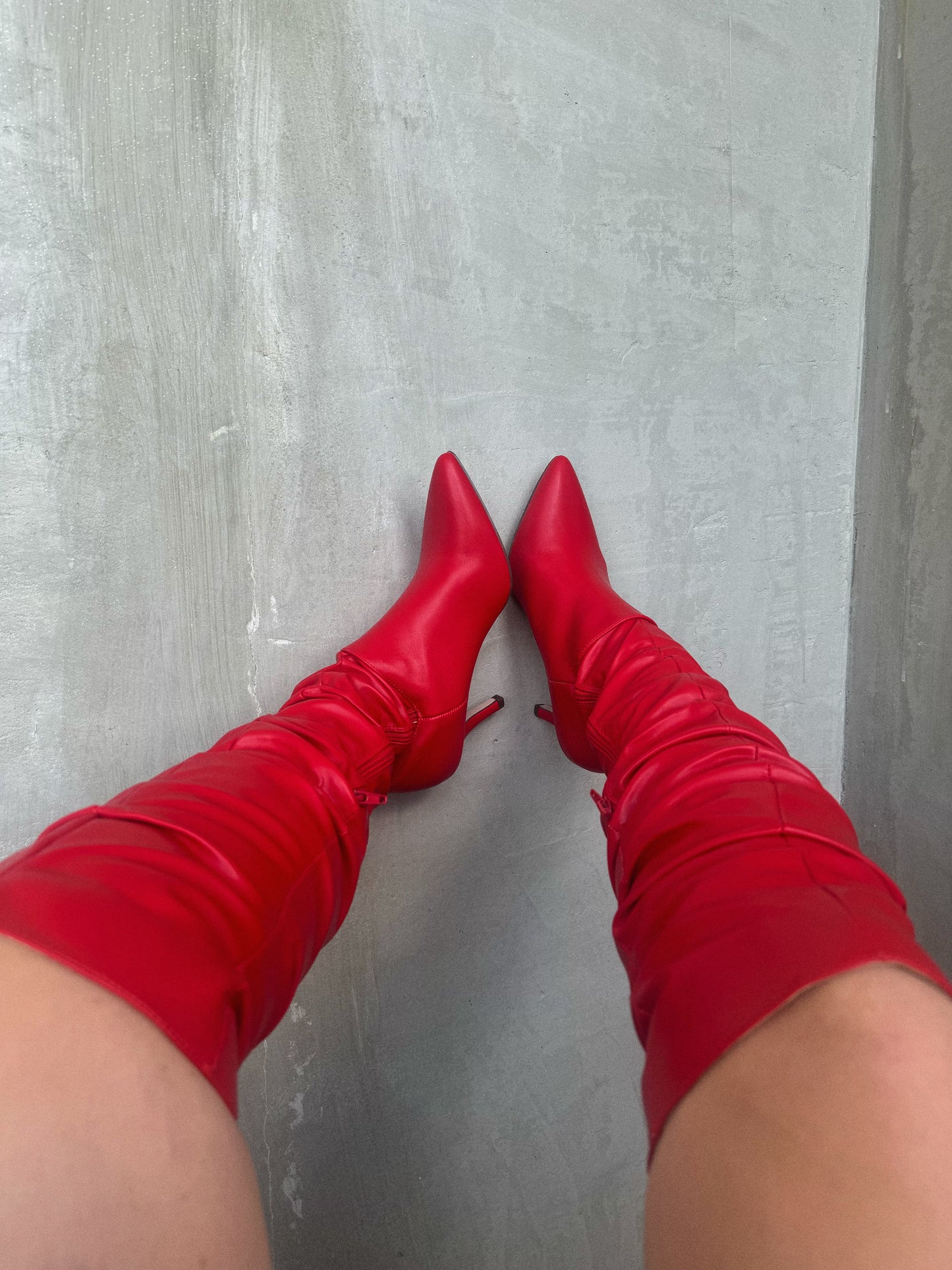 Red Leather Boots