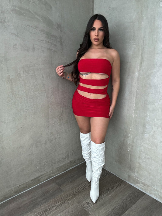 Red CutOuts Mini Dress