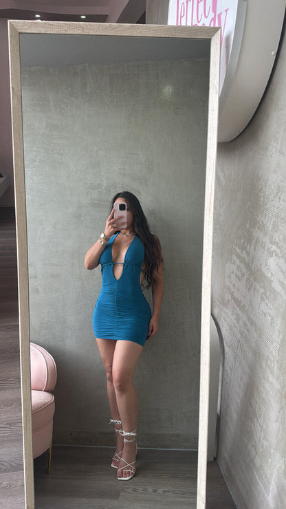 Teal Halter Dress