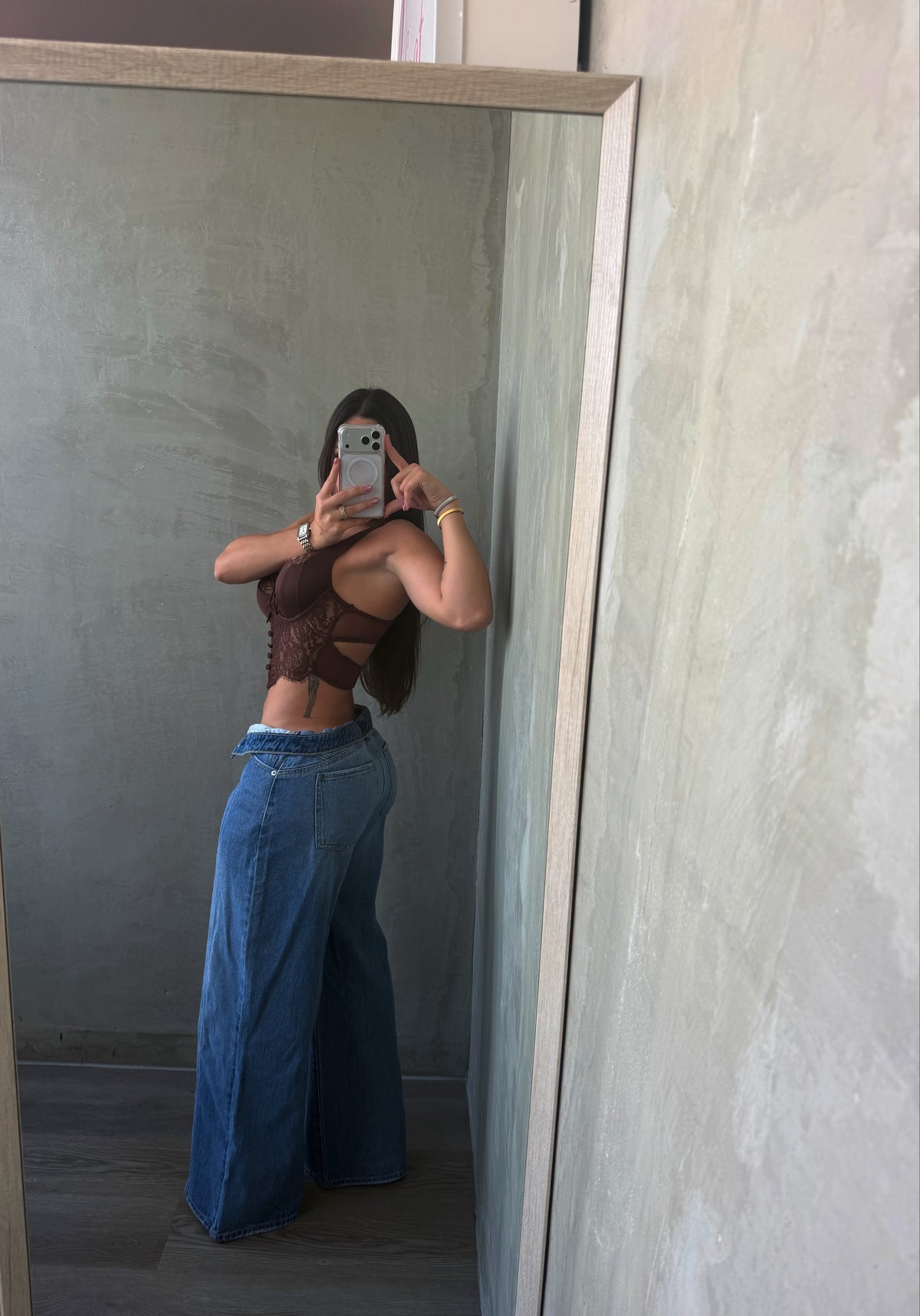 Blue Denim Mid Rise Jeans