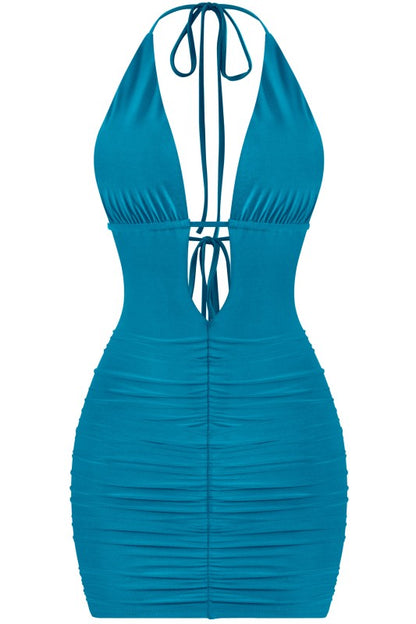 Teal Halter Dress