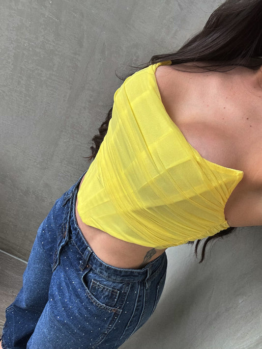 Yellow Mesh Corset