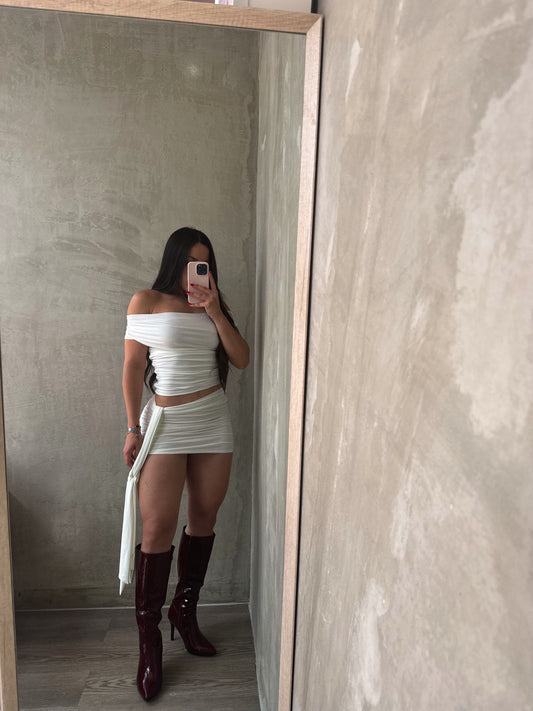 Off White Asymmetrical Set RESTOCK