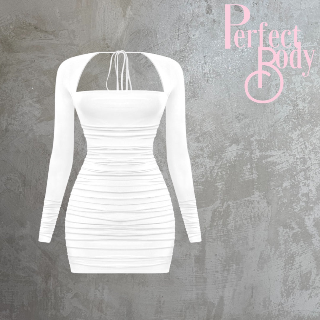 Off White Long Sleeve Dress