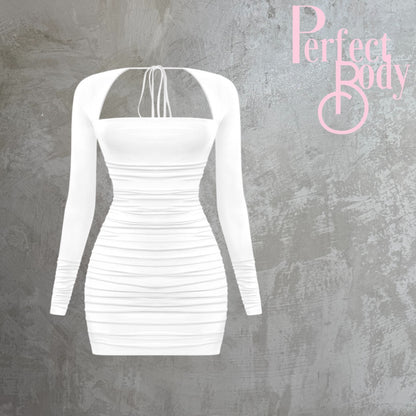 Off White Long Sleeve Dress