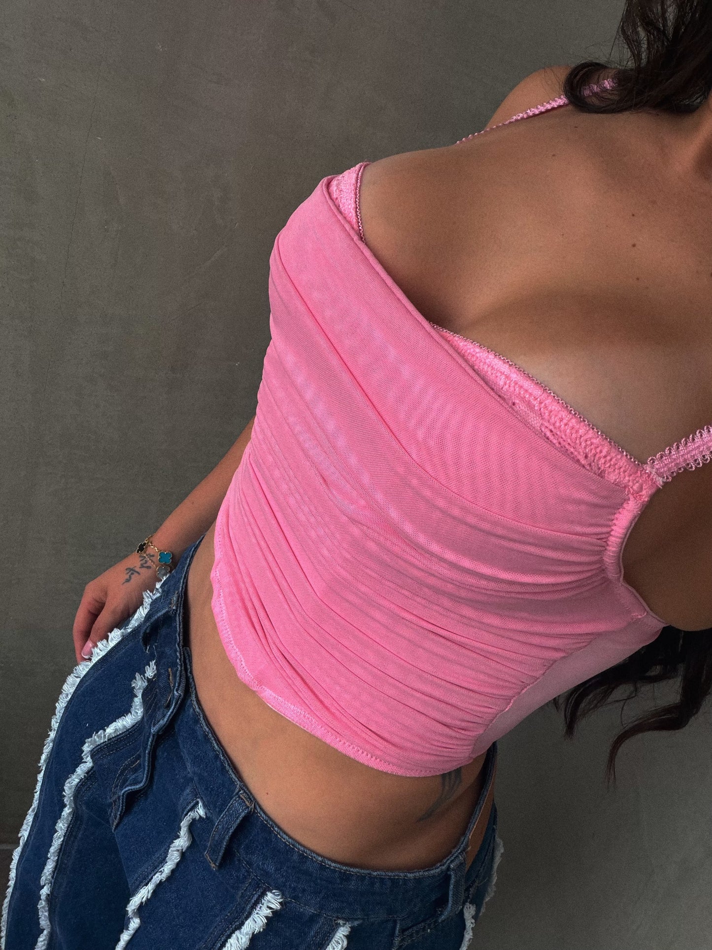 Light Pink Mesh Corset