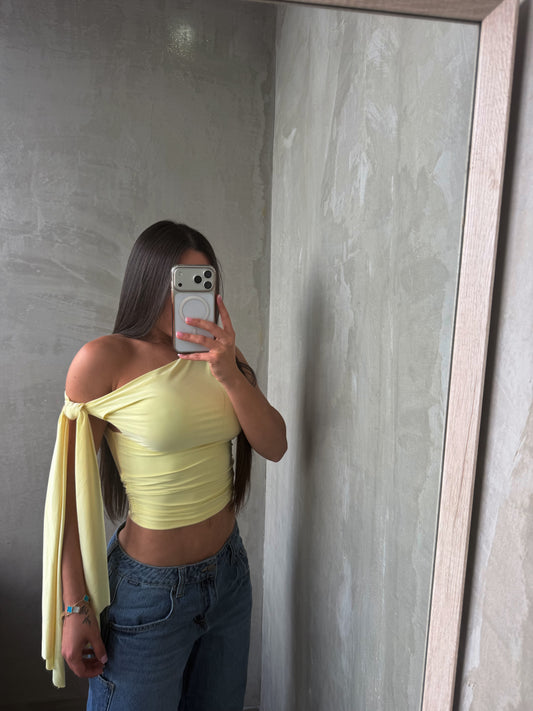 Light Yellow Asymmetrical Top