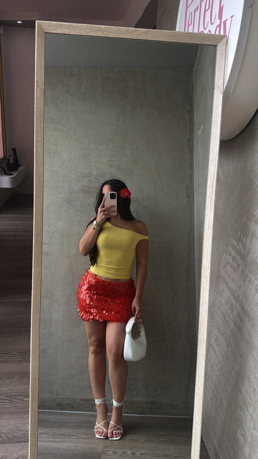Yellow Asymmetrical Top