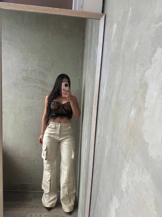 Cream Leather Cargo