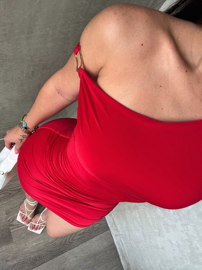 Red Off Shoulder Dress