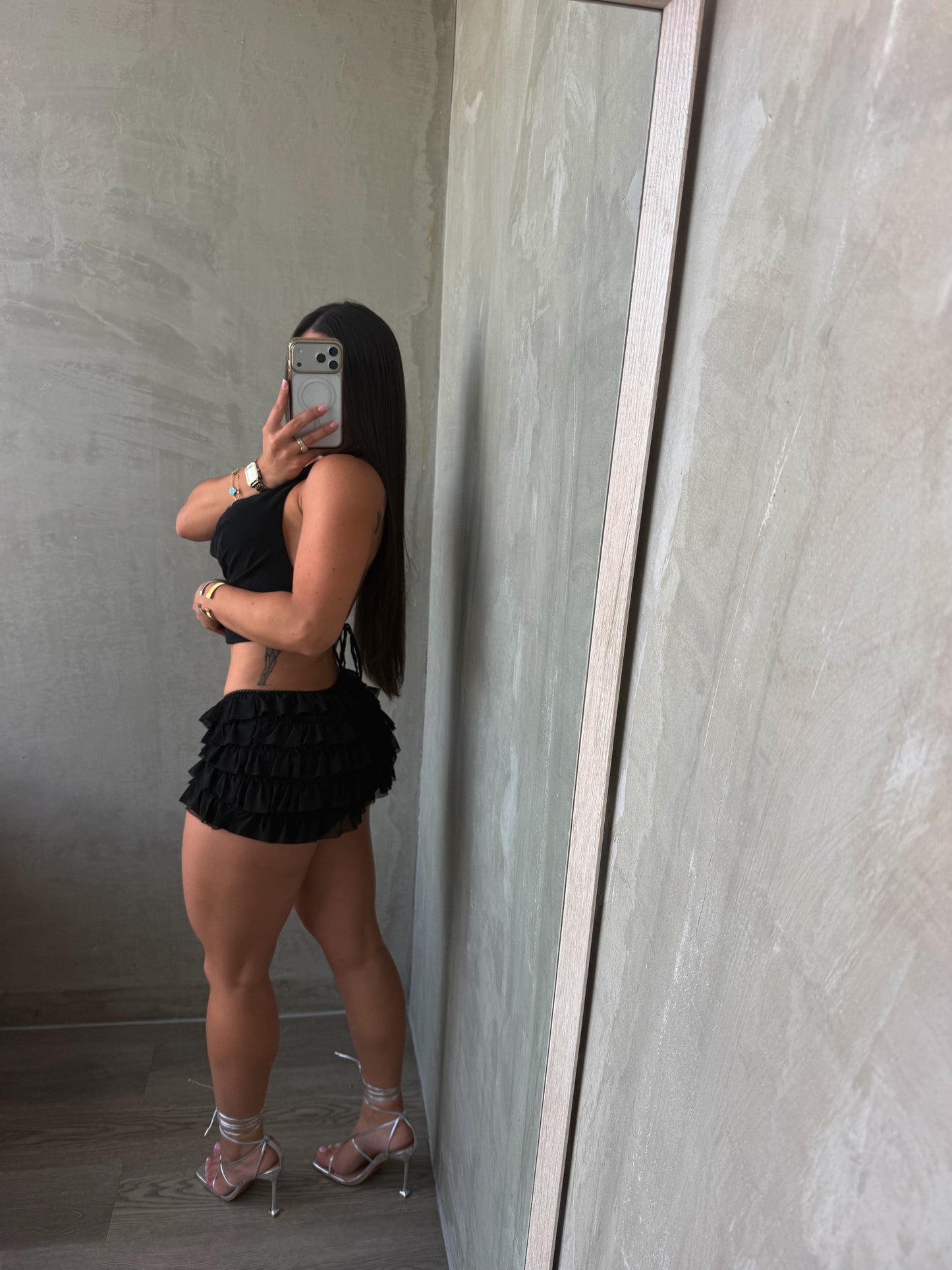 Black Halter Top & Shorts Set