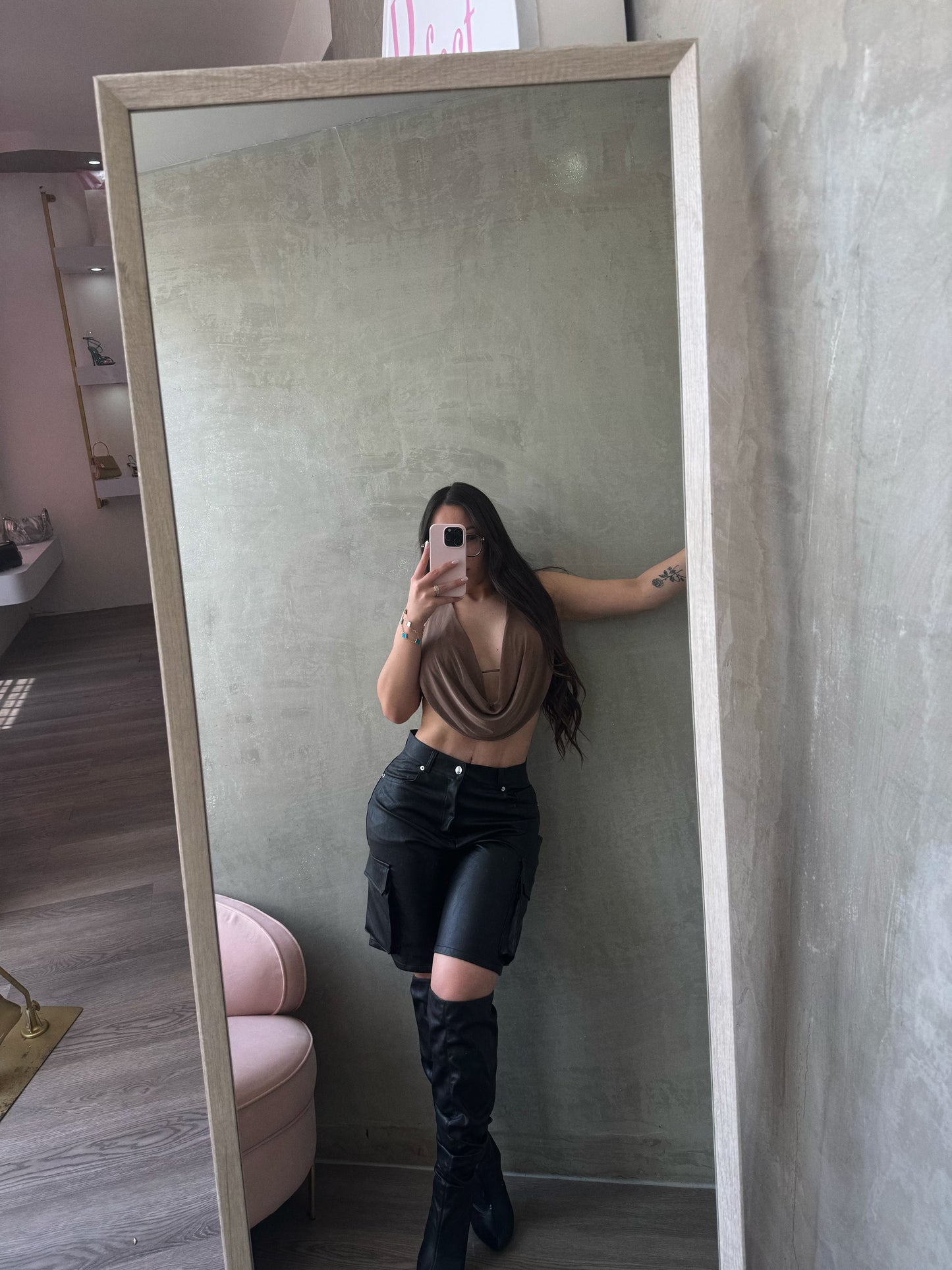 Black Leather Short Pants
