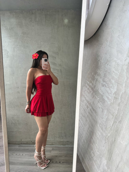 Red Strapless Dress