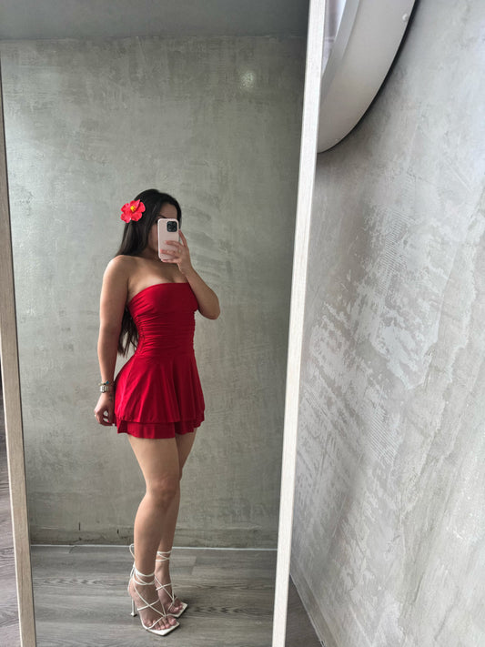 Red Strapless Dress