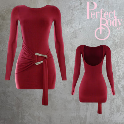 Burgundy Long Sleeve Dress
