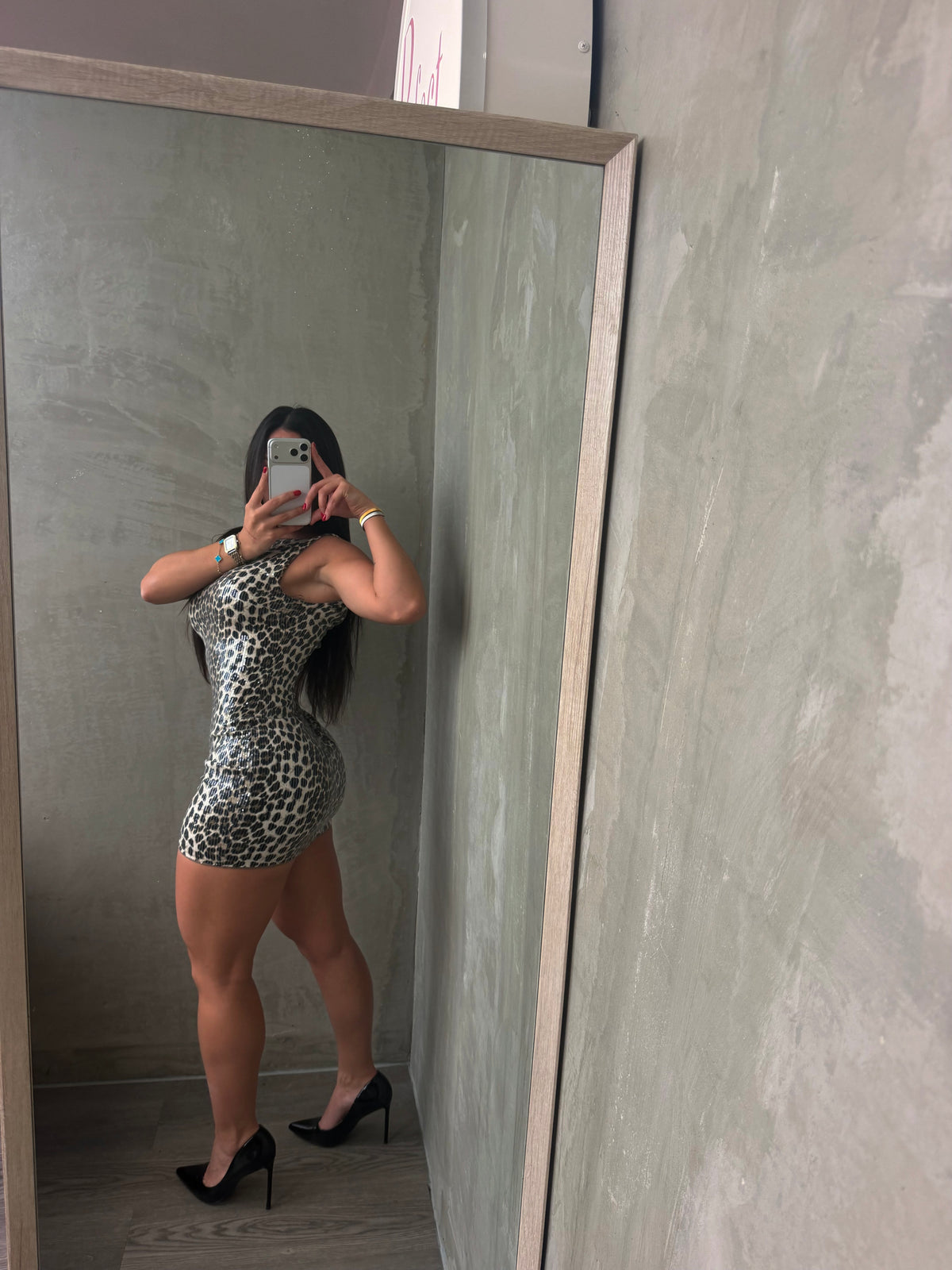 Animal Print Sequin Dress