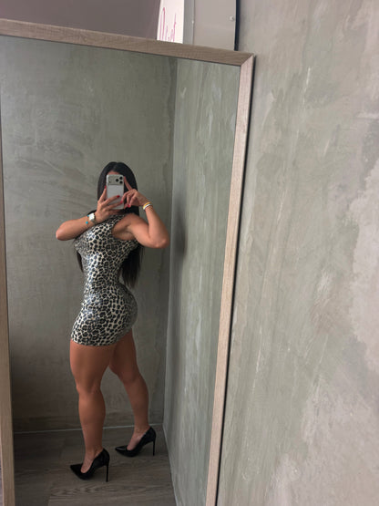 Animal Print Sequin Dress