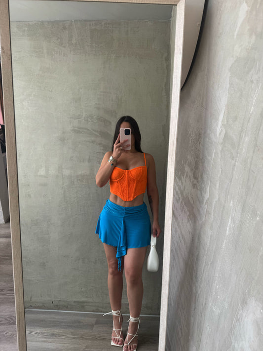 Turquoise Ruffled Skirt